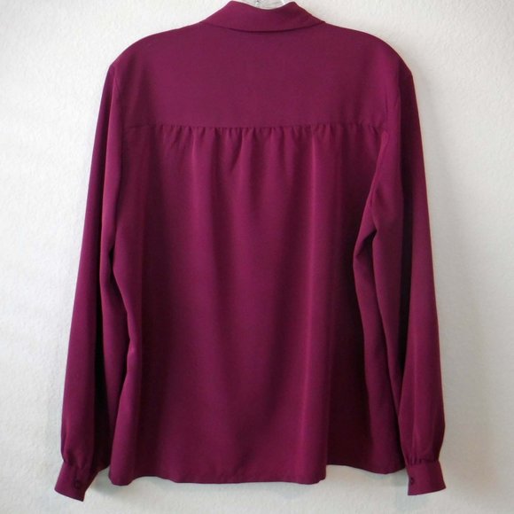Pendleton Vintage Burgundy Blouse – Size 16 - Picture 2 of 5